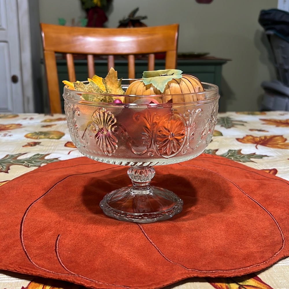 VINTAGE INDIANA GLASS Compote “Sandwich Clear” 1950’s